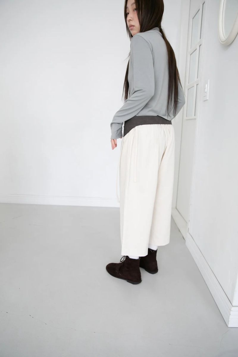 strap banding cotton capri pants(2colors)