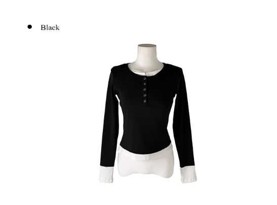 Eson Toto Button Layered T-shirt