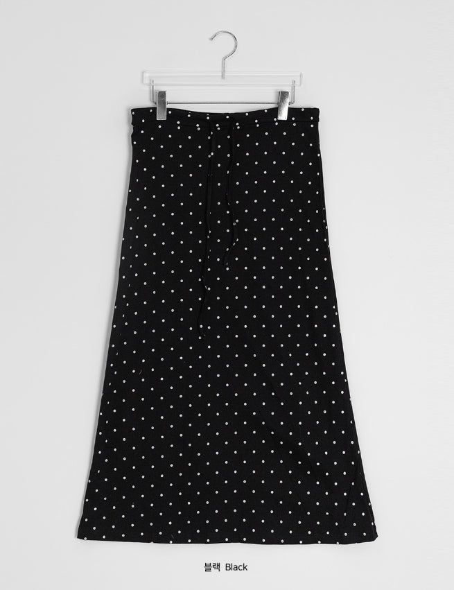 Neiro Cotton Dot Maxi Long Skirt