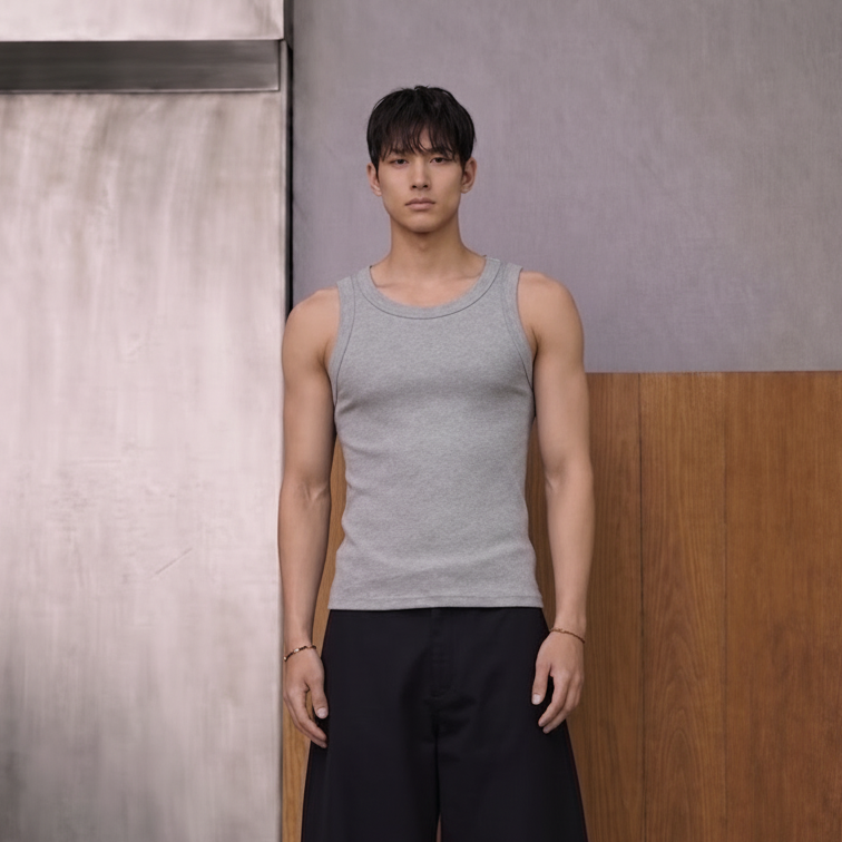 FADE MEET（フェードミート）の「Essential Heavyweight Rib Tank（Tops）」