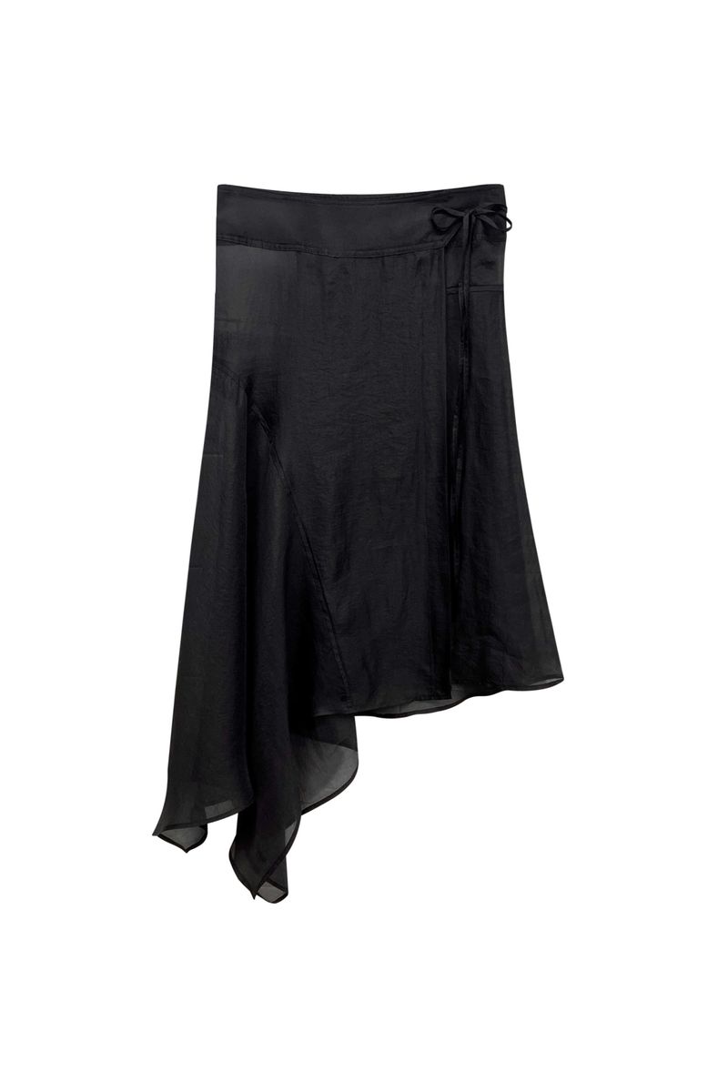 ELAN LINE WRAP SKIRT / BLACK