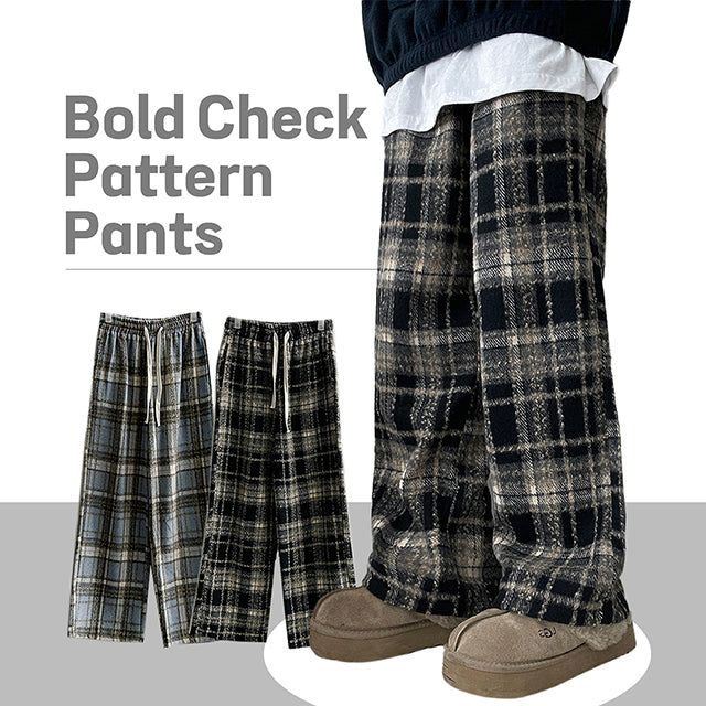 hijjoo（ハイチュー）の「[Fleece] Kuni Thick Wool Checkered Banding Pants（Pants）」