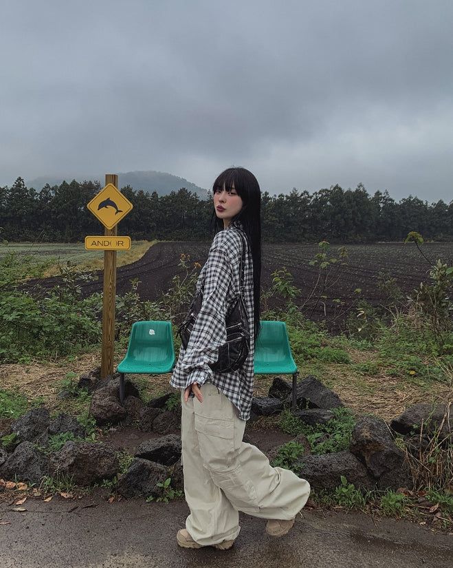 ruby zipper wide cargo pants