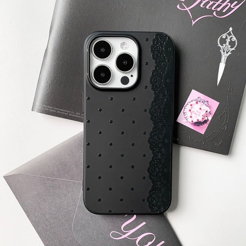 [MADE] black dots lace case