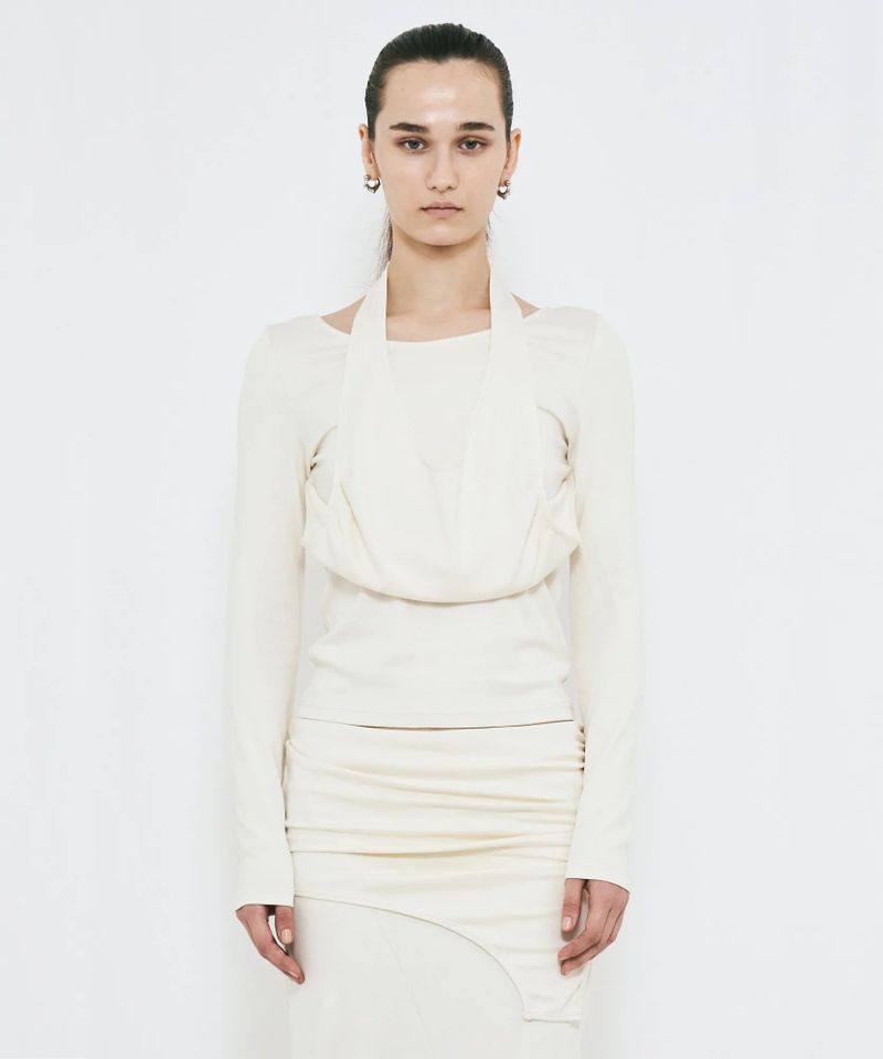 VIAVANDA（ヴィアヴァンダ）の「2WAY DRAPE LONG SLEEVE （Tops）」