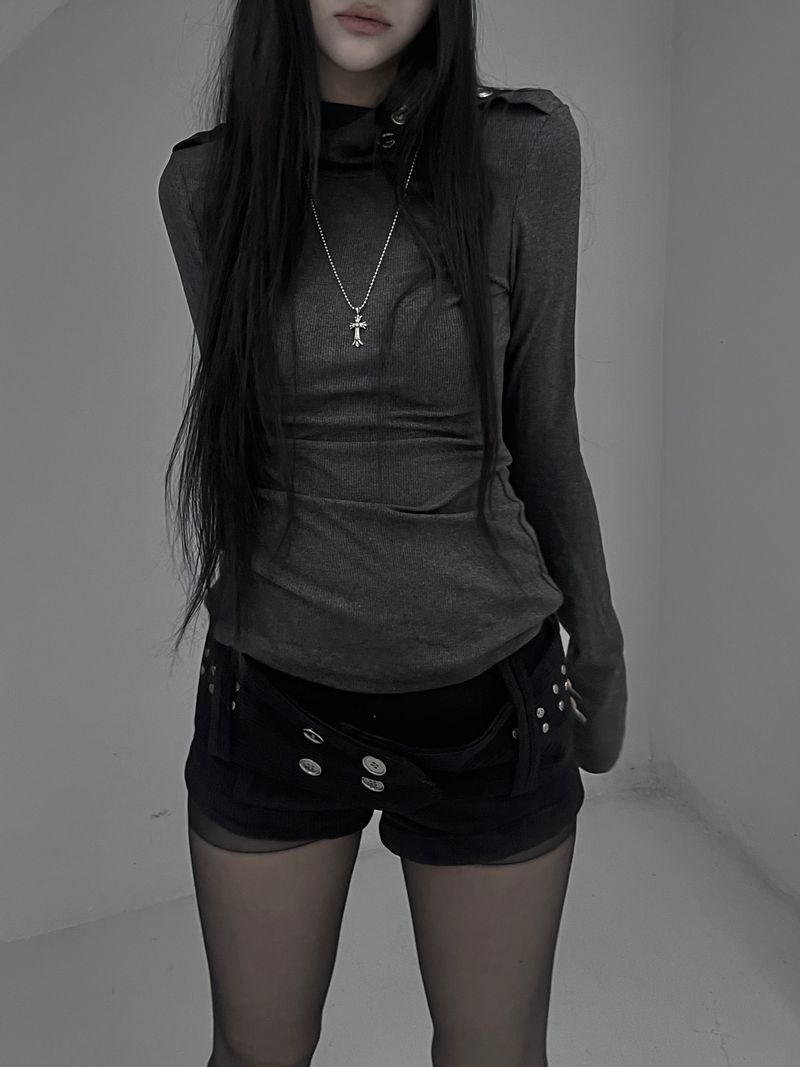 signal high neck button T (2color)