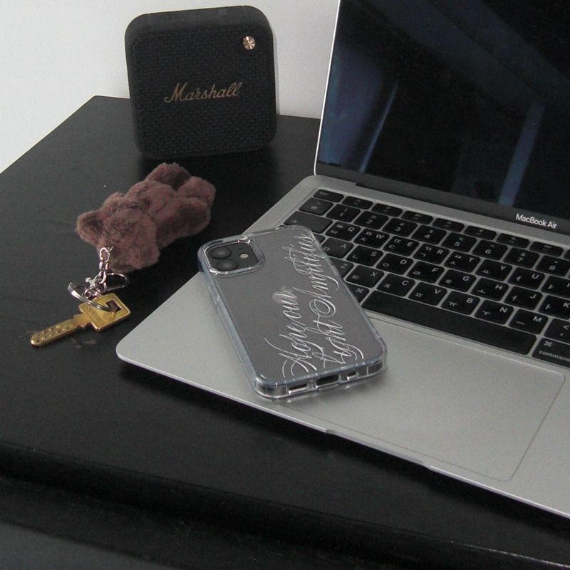 [MADE] slogan jelly hard phone case (white)
