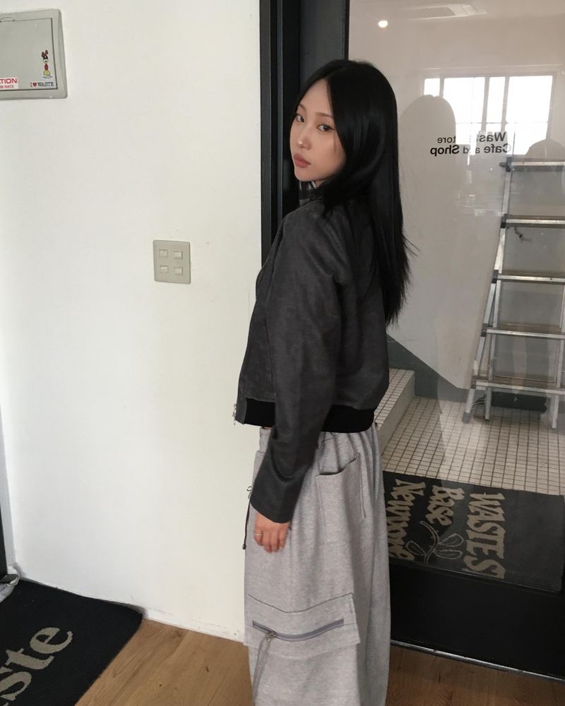 Crack leather jacket