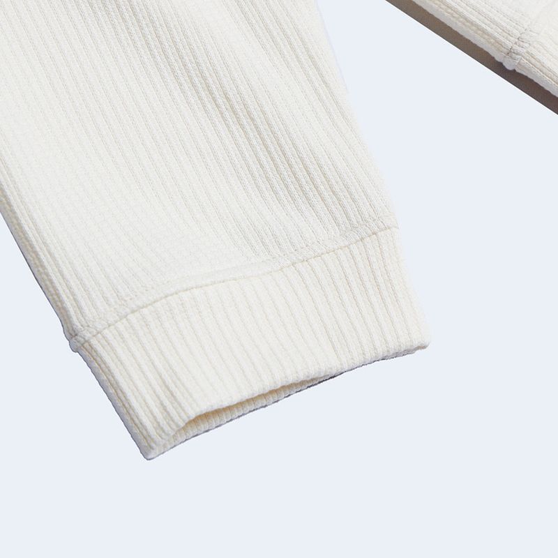 DAMP V-NECK WAFFLE CARDIGAN_IVORY