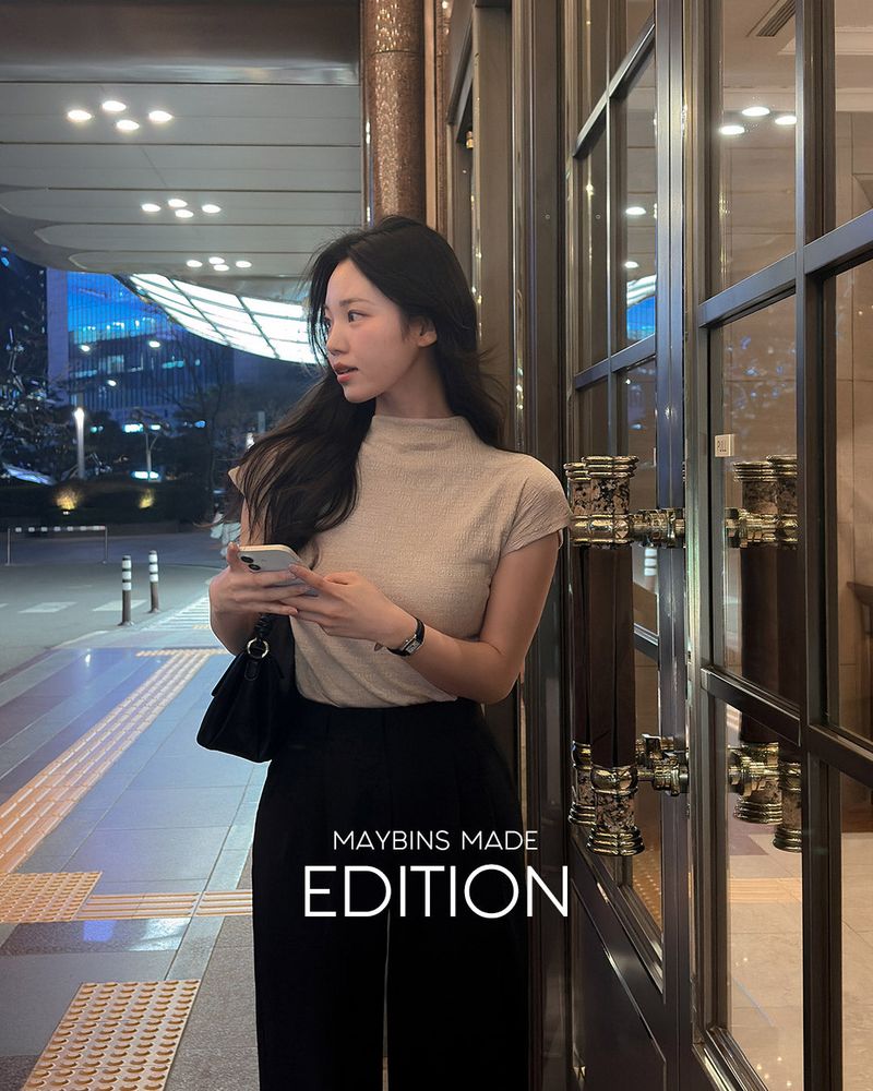 MAYBINS（メイビンス）の「[MADE] Classy half‑neck wrinkle T‑shirt（Tops）」