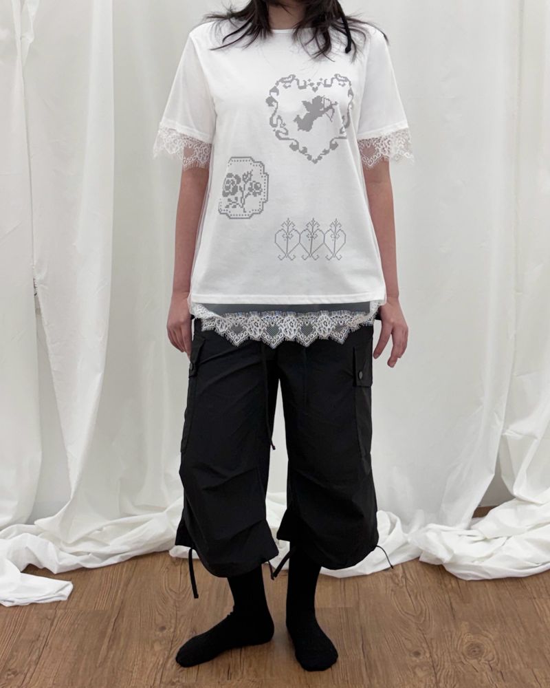 fungus（ファンガス）の「エアリーピクセルTシャツ（トップス）」