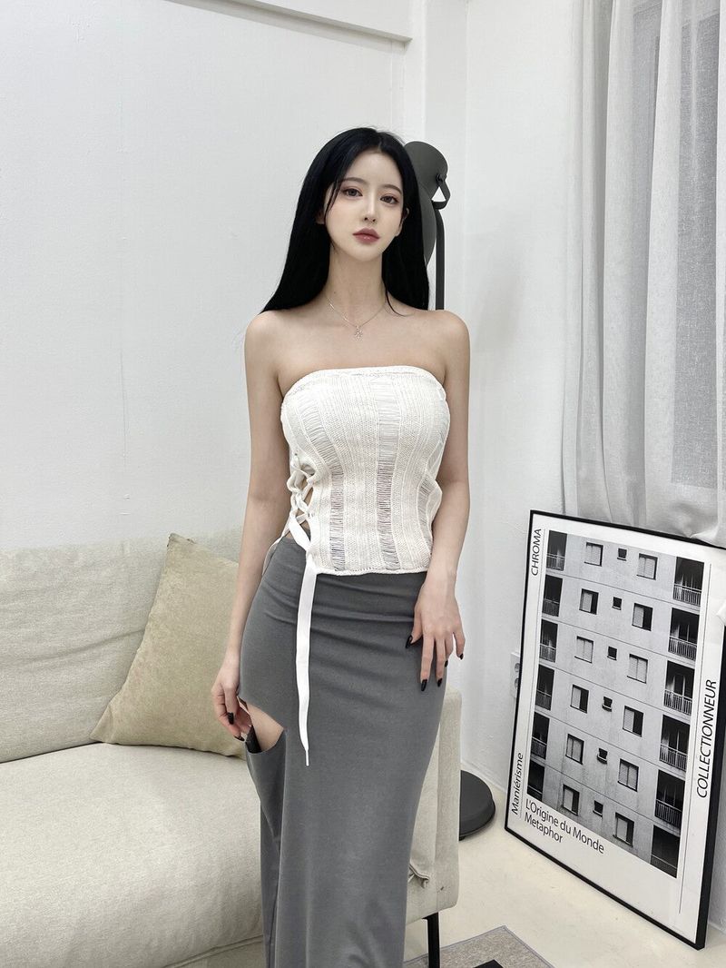 772. Strap slit maxy long sk (2color)