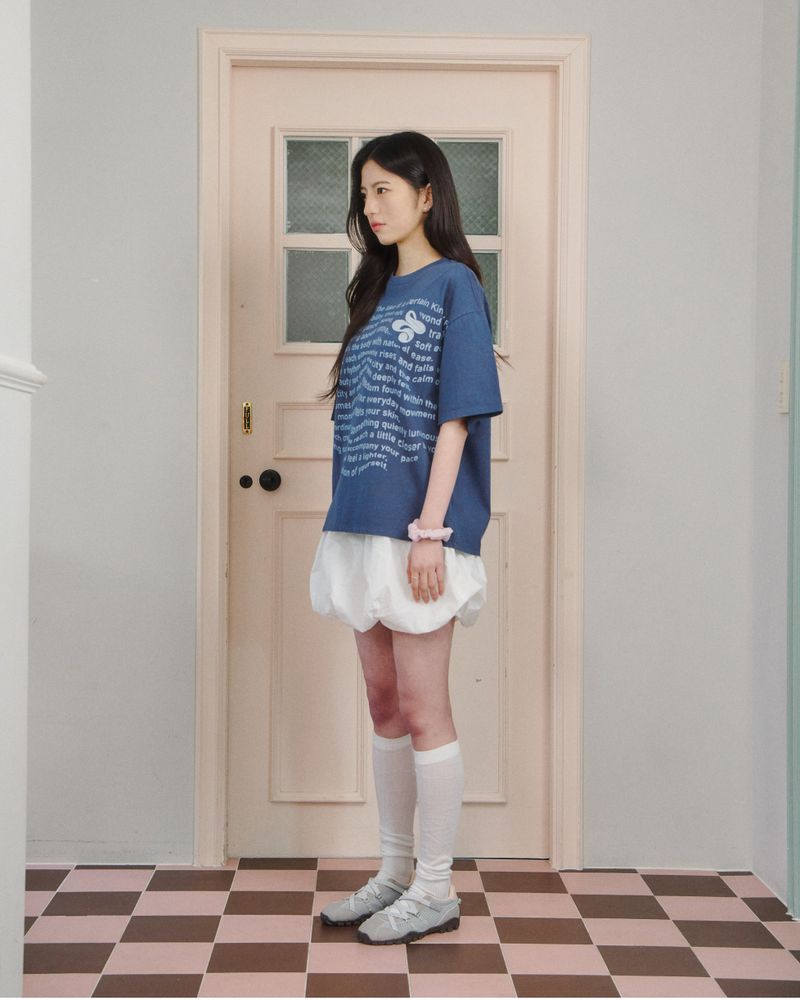Updraft Oversized Artwork T-shirts [Blue]