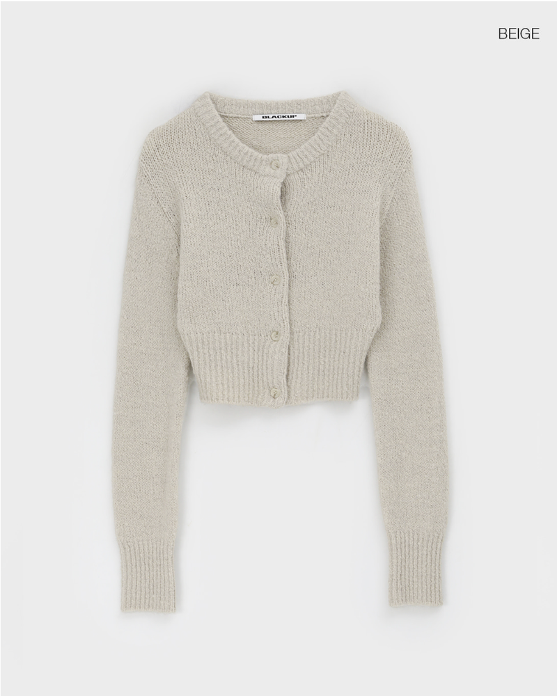 [MADE] Mock Alpaca Crop Knit Cardigan