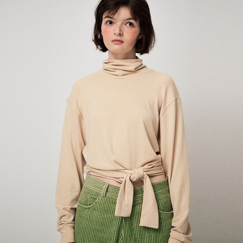 FUN FROM FUN(ファンフロムファン)の「RIBBON TAIL LONG SLEEVE, BUTTER(Tops)」