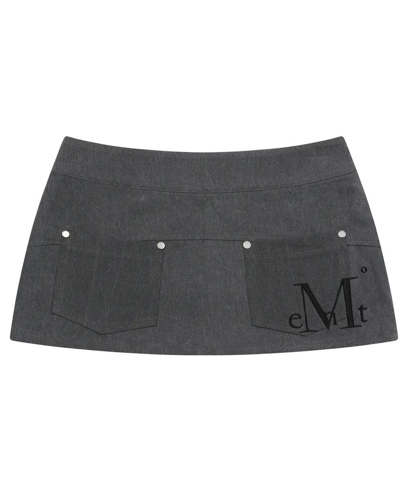 KRYPT PIGMENT ZIPPER POINT MINI SKIRT