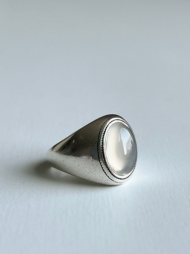Gray onyx open ring