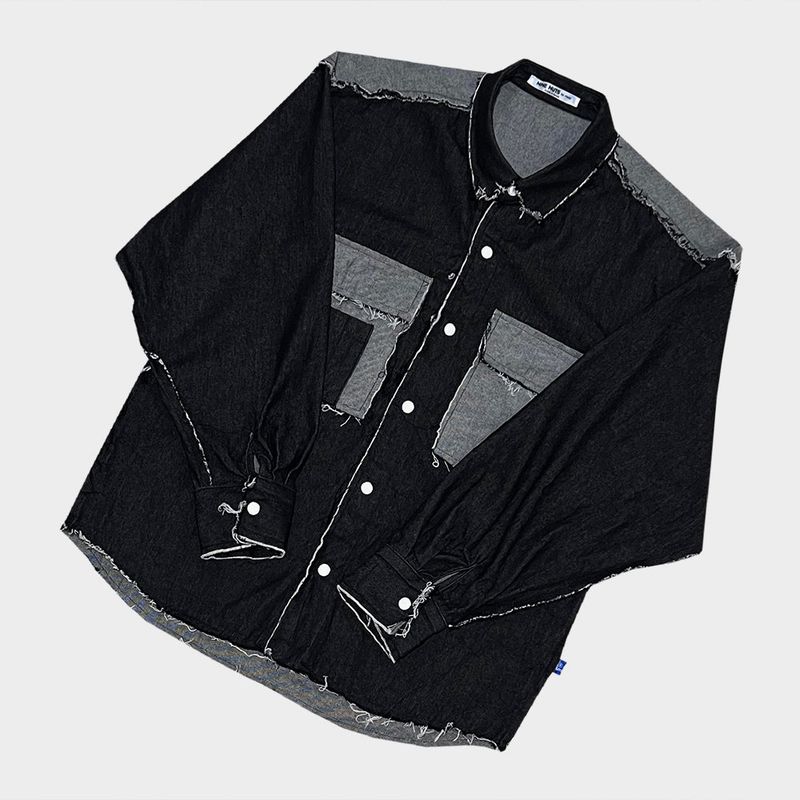 grunge denim shirt_black