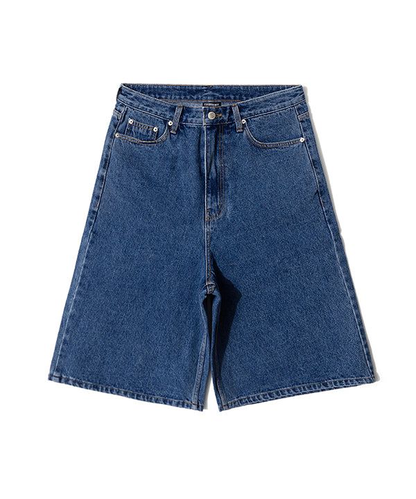 QT8 GARMENTS(キューティーエイトガーメント)の「LB Denim Wide Bermuda Shorts (Deep Blue)(Pants)」