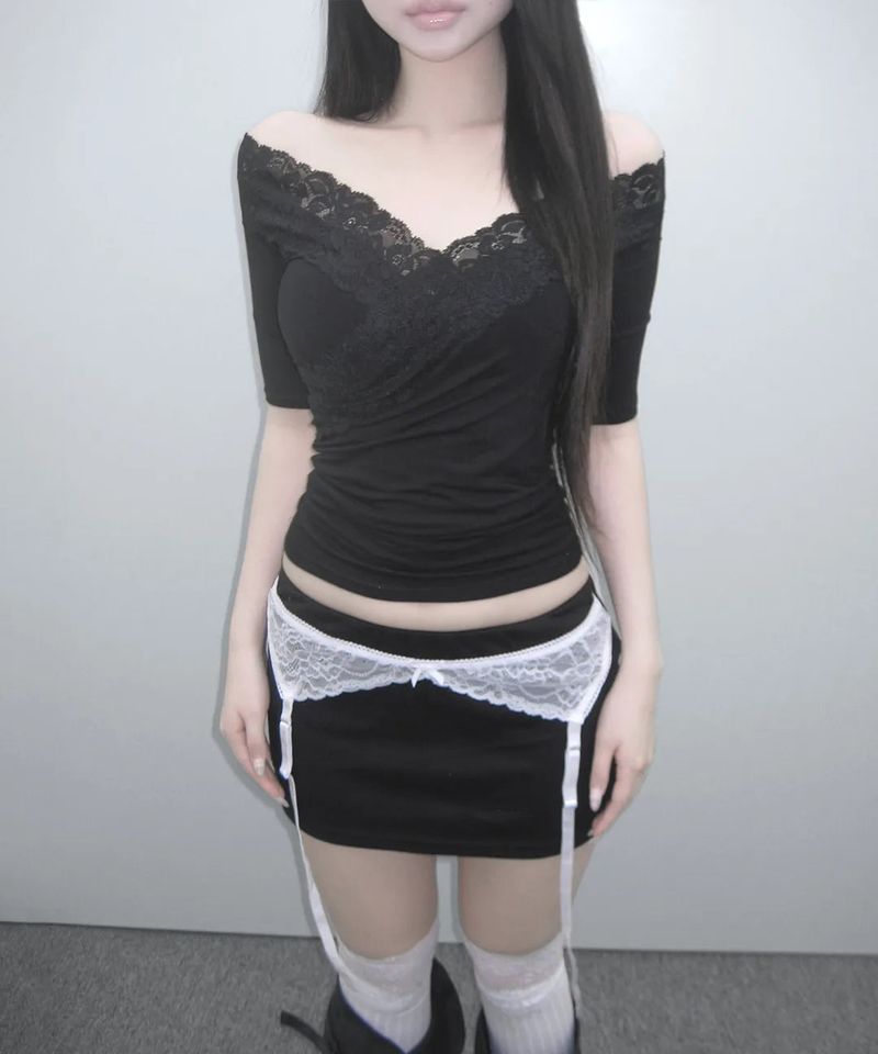 lacey garter mini sk (4colors)