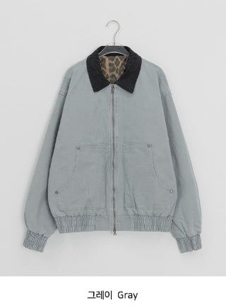 Lano Washing Color Matching Collar Work Jacket