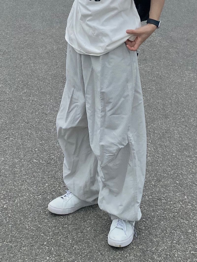 Rebel Silver String Nylon Balloon Pants 2C