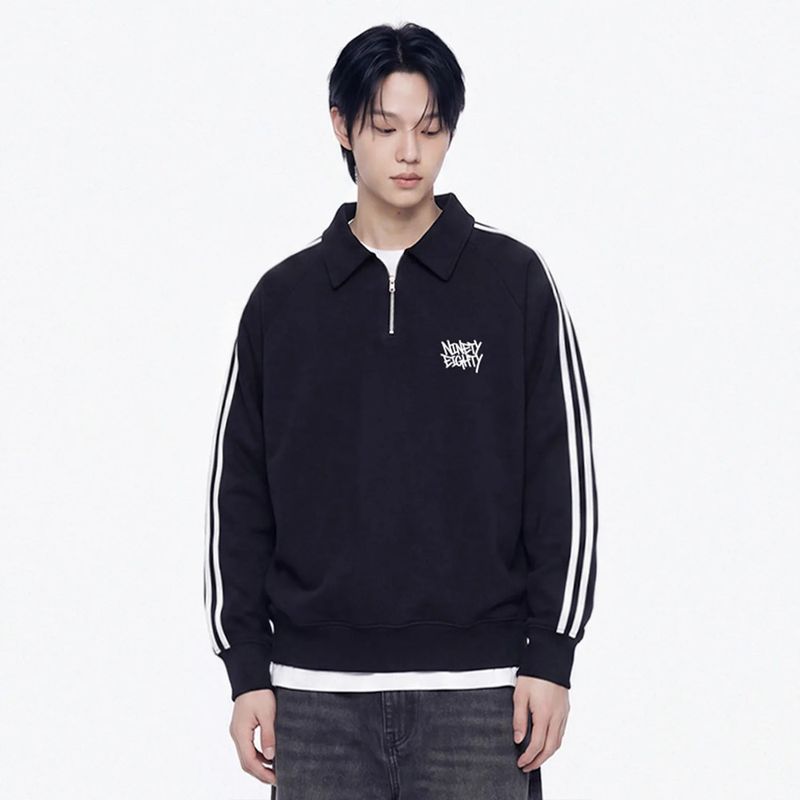 rough mini logo track collar half zip-up (2color)