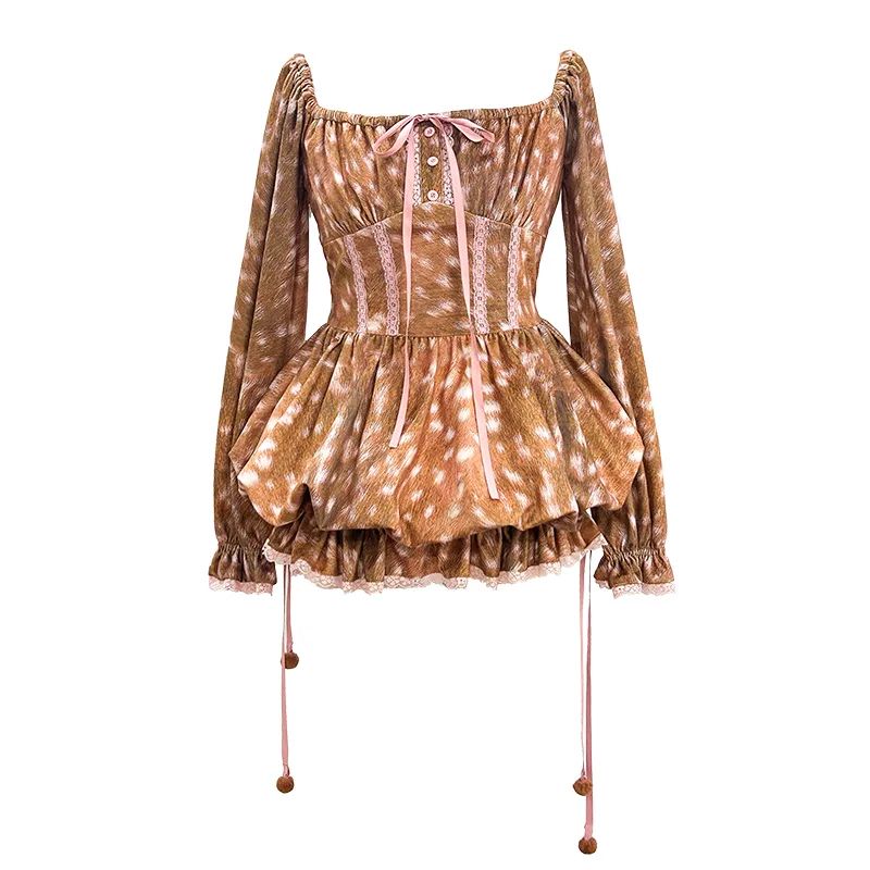 Autumn Fawn Long-Sleeve Dress