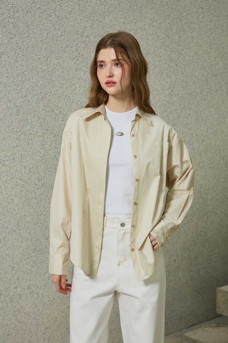 BRIGHT OVERSIZED SHIRT / BEIGE