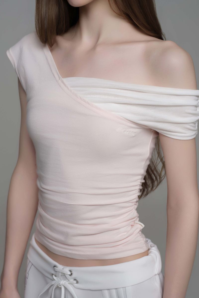 Soft blend layered top, Baby Pink