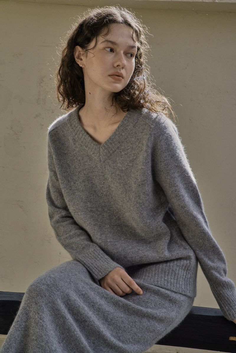 WOOL H SKIRT_GRAY