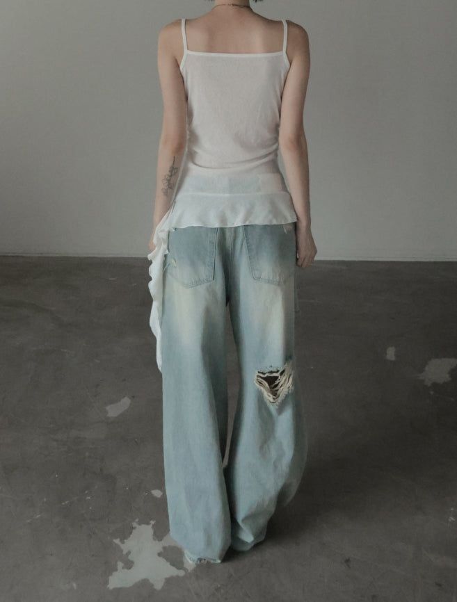 Risen Unbalance Frill Sleeveless