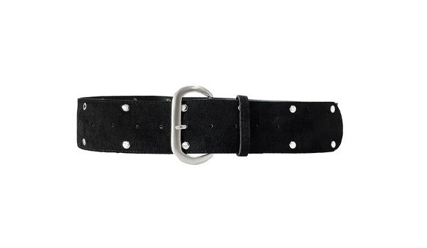 suede stud over belt