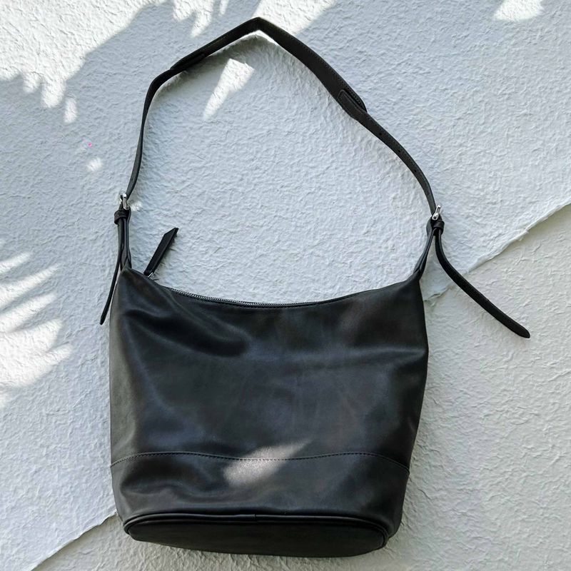 Draped Curved Shoulder Bag