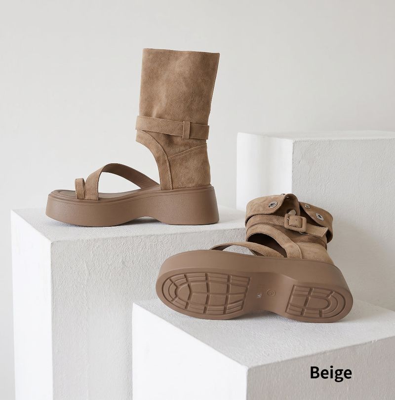 Bens Platform Suede Flip-flop Warmer Boots