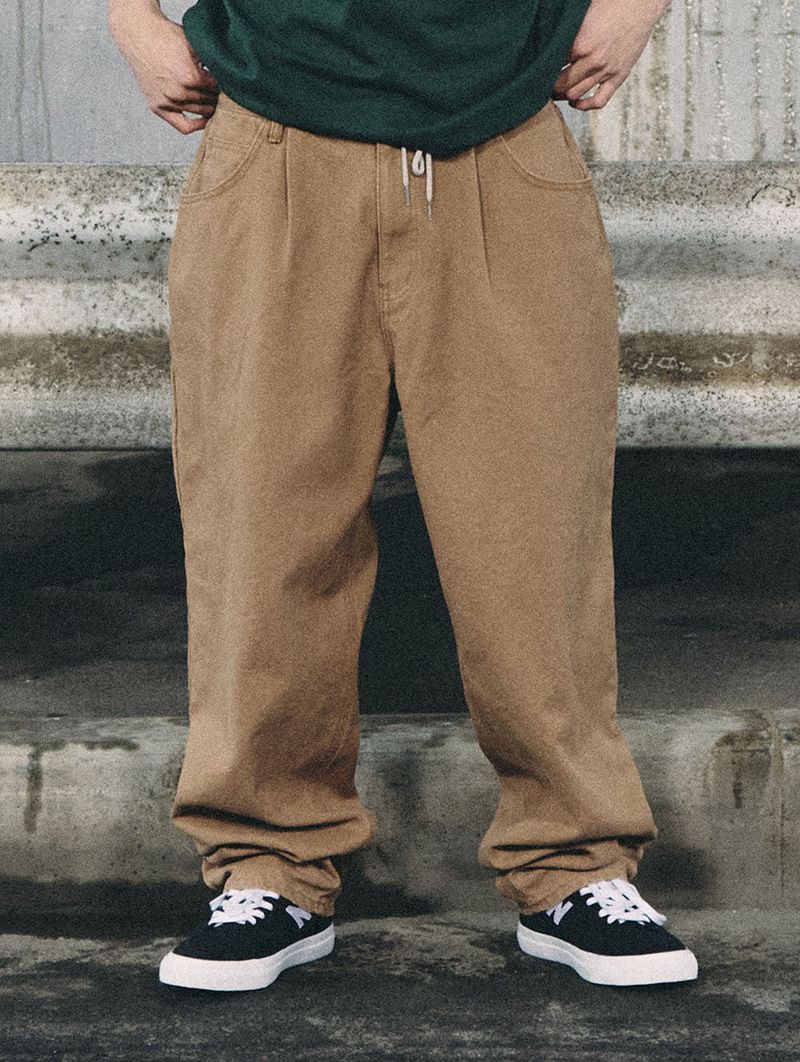 MID90 BAGGY OXFORD PANTS BROWN