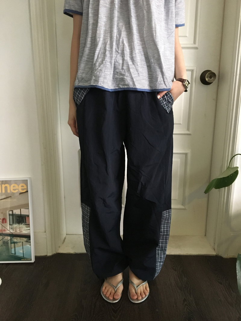 Pisso check string pants (2color)