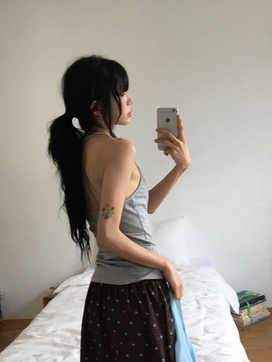 Dva Basic Halterneck Layered Long Sleeveless