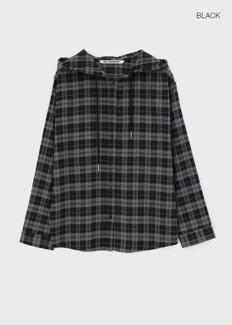 [MADE] Demodet Napping Checkered Hooded Shirt