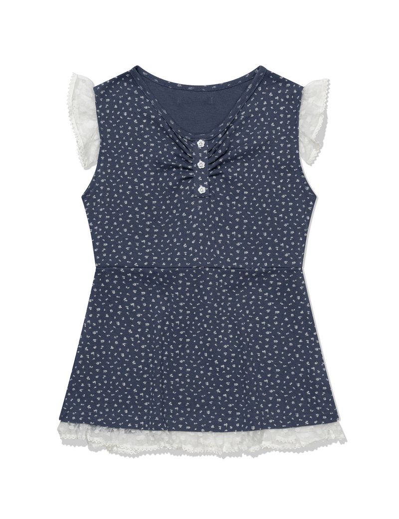 FLOWER LACE SLEEVELESS(BLUE)
