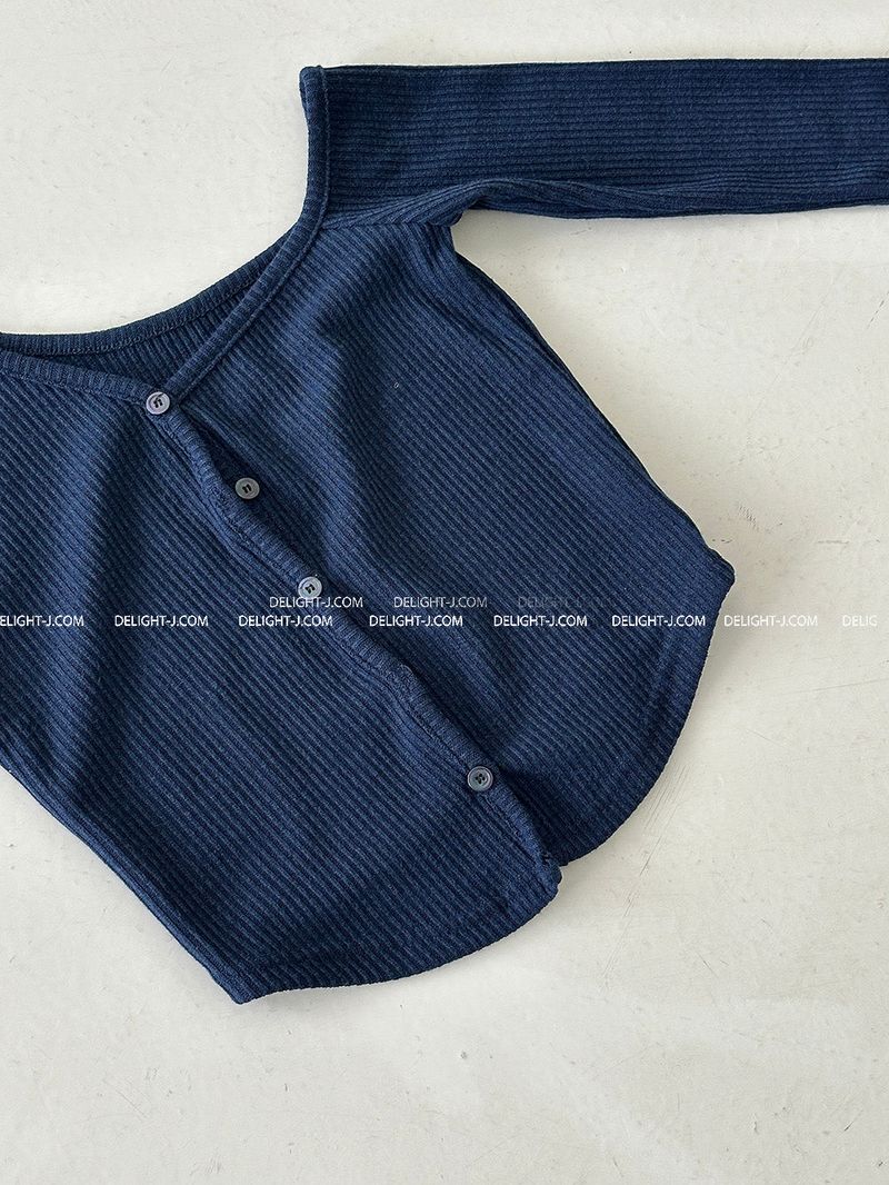 shoulder unbalanced ribbed cardigan