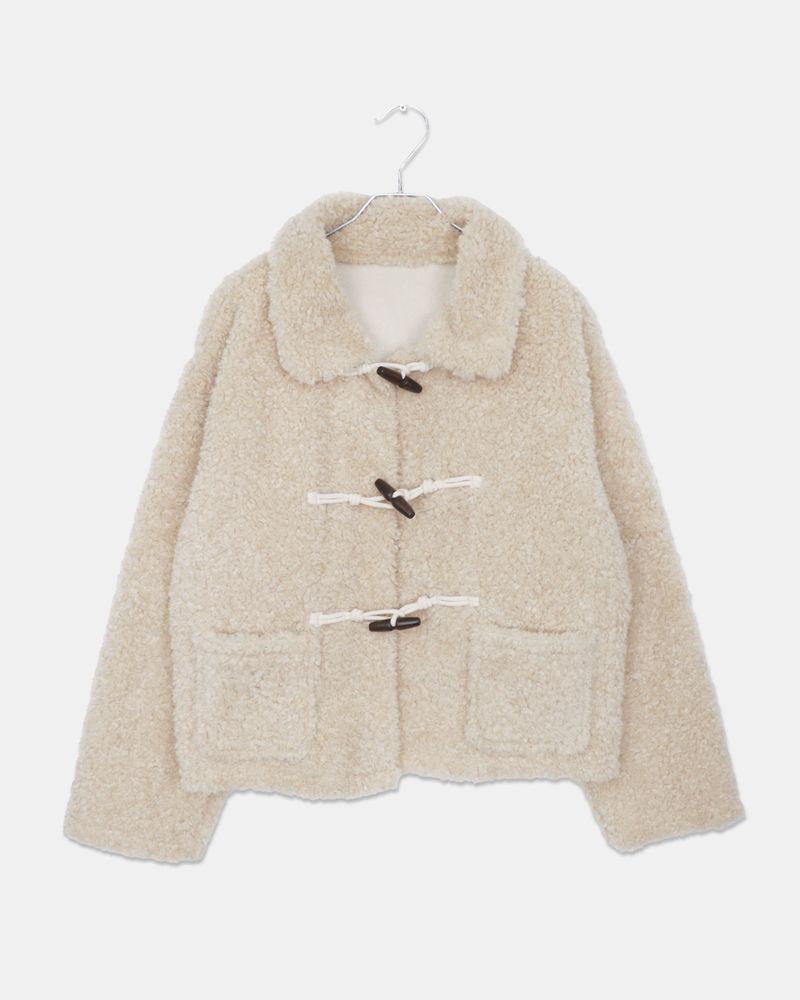 Ending Collar Pocket Tteokbokki Sherpa Fleece Jacket