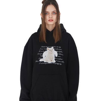 ITZAVIBE（イッザバイブ）の「[IHD004-1] ANGEL CAT HOODIE - BLACK（Tops）」