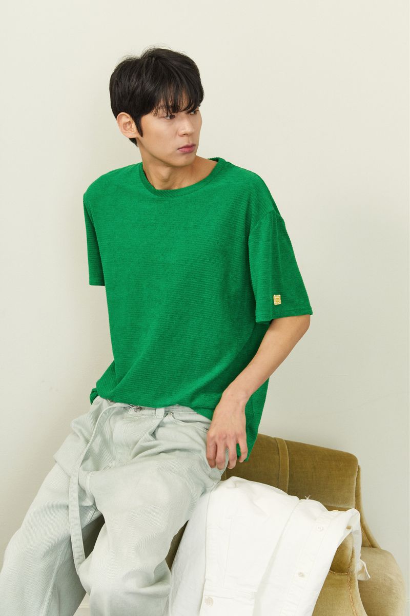 ALARM ストライプテリーTシャツ_UNISEX
