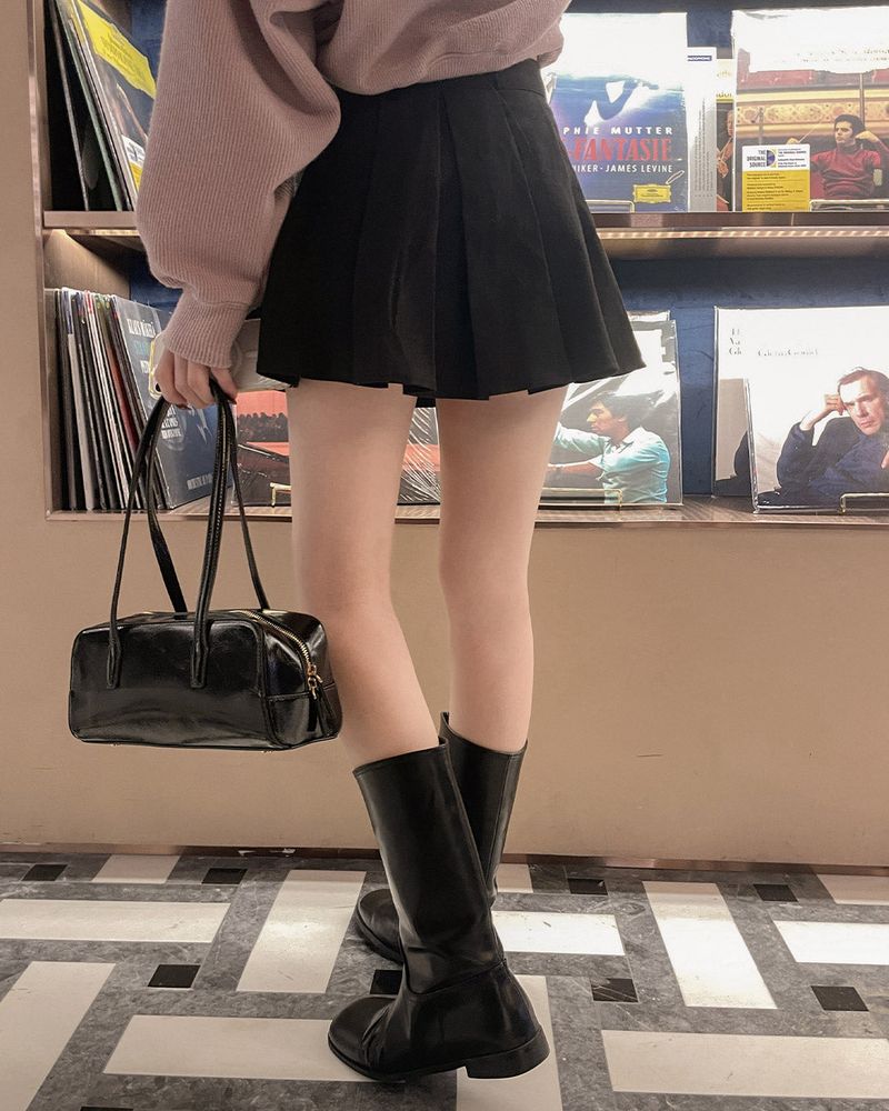 Pocket pleated skirt