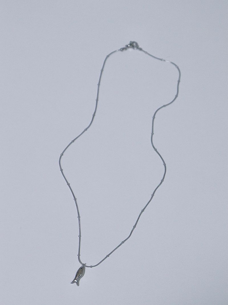 Surgical steel fish necklace
