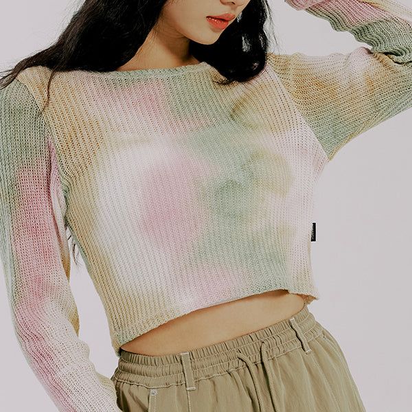 ROMANTIC CROWN（ロマンティッククラウン）の「TIE DYE CROP KNIT（Tops）」