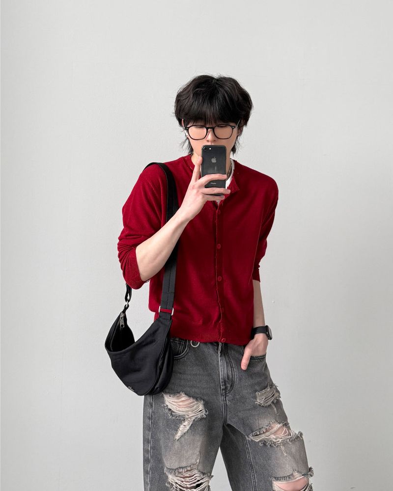Jessie Damaged Crop Cardigan