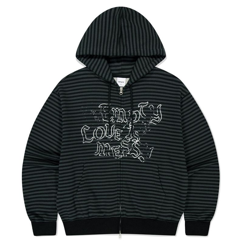 mahagrid（マハグリッド）の「EMPTY STRIPE ZIP UP HOODIE（Tops）」