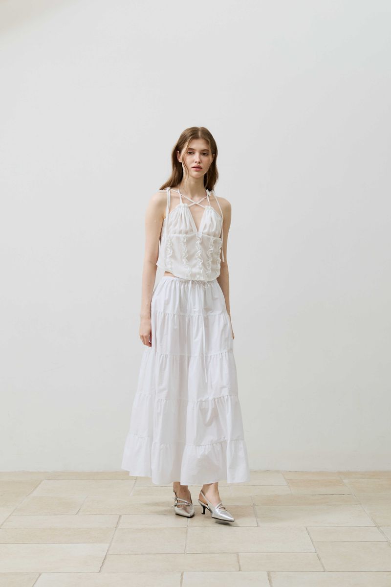 LOVEY LONG SKIRT / WHITE